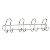 Clothe's Coat Metal rack Wall Mounted - 8 Hooks 55 cm Length - Silver