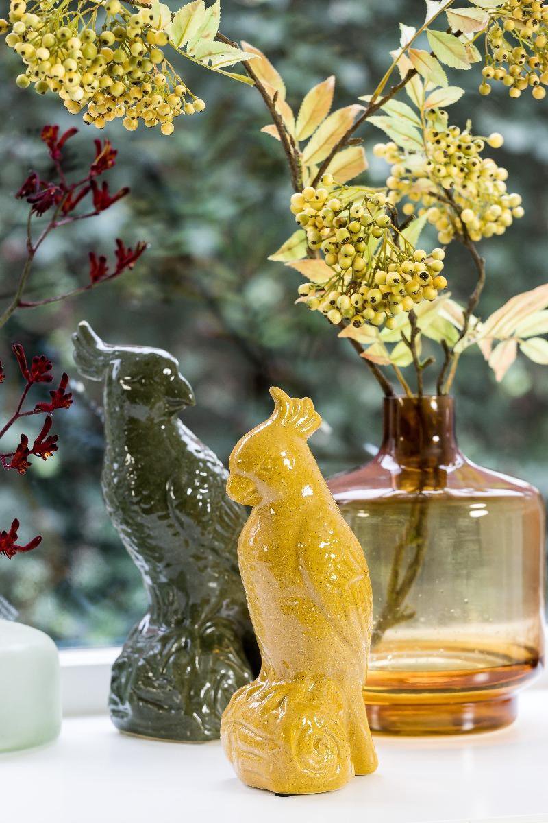 Light & Living Beeld Bird Okergeel 28 5 x 12 x 11 cm Keramiek Vogel Geel Ornament Jungle Tales Retold