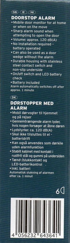 alarmdeurstopper 2x ca. 120dB (A) - Merkloos