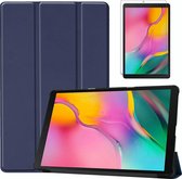 Tablet Hoes geschikt voor Samsung Galaxy Tab A 10.1 (2019) - Tri-Fold Book Case + Screenprotector - Donker Blauw