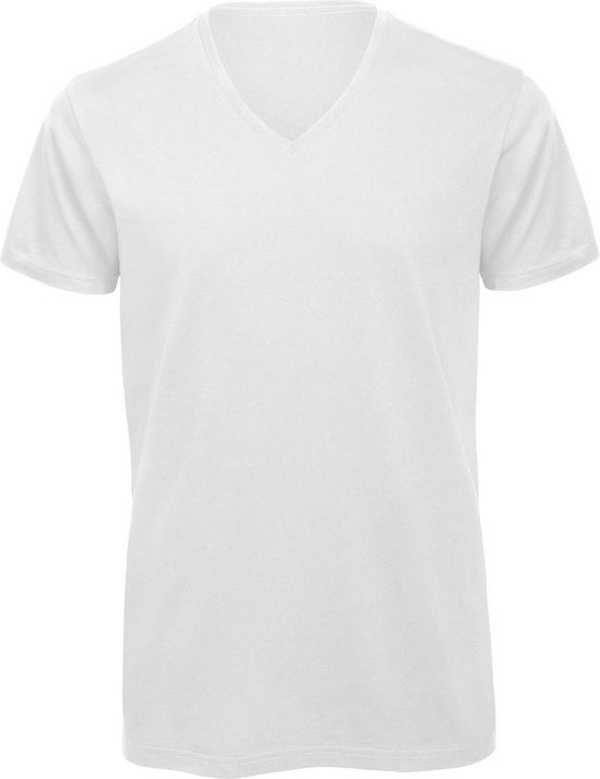 Senvi V-hals T-shirt 5 Pack 100% Katoen (Biologisch) Wit - XL