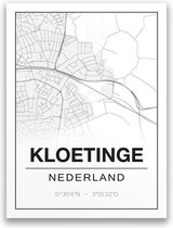 Poster/plattegrond KLOETINGE - 30x40cm