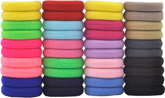 50 pièces 3 cm boucles de cheveux durables - noir - accessoire de cheveux - pour les filles - bijoux de cheveux - queue