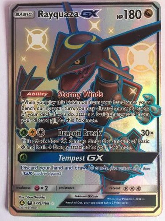 Jumbo Shiny Rayquaza GX Alternate Art 177a/168 Promo English Pokemon Near  Mint Values - MAVIN