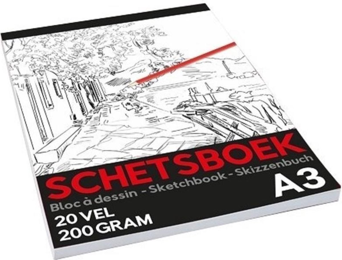 Schetsboek/tekenboek A3 formaat - Schoolartikelen/kantoorartikelen/schilderartikelen - Schetsboeken/tekenboeken - Merkloos