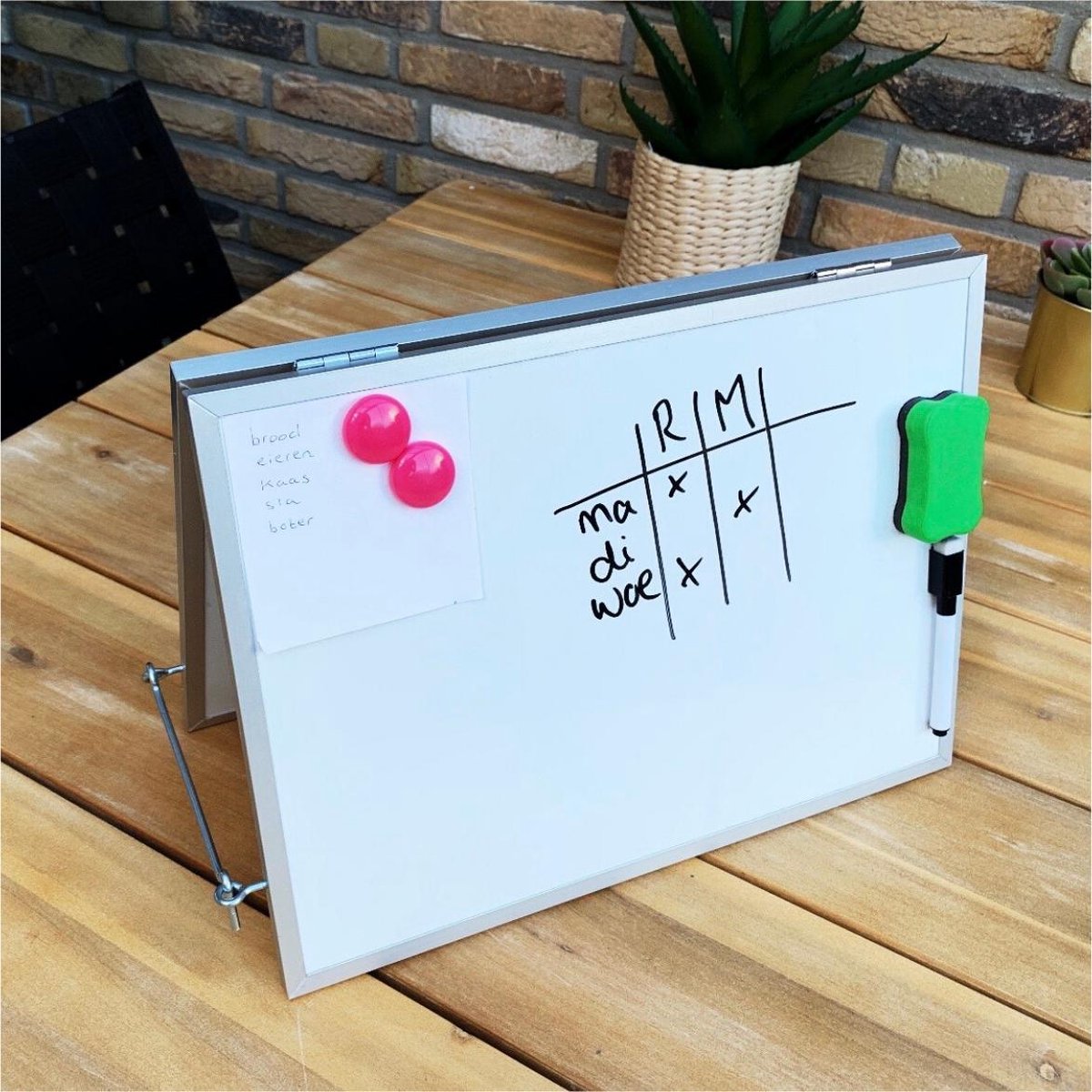 Uniek Inklapbaar Magnetisch Whiteboard met Stiften – Weekplanner – Notities  – Magneten... | bol.com