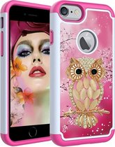 Kleurentekeningpatroon PC + TPU beschermhoes voor iPhone 6 Plus / 6s Plus (Shell Owl)