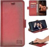 Bouletta - Echt leer Cover iPhone 11 leer Book- WalletCase Burned Red