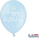 Strong Ballonnen 30cm, happy..., P. B. blauw (1 zakje met 50 stuks