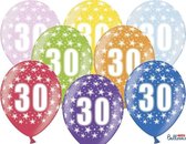 Ballonnen 30cm, 30th Birthday, Metallic Mix (1 zakje met 6 stuks)