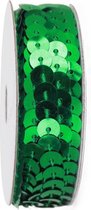 Paillettenband op rol metallic groen 2,75m