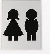 Toilet dames heren wc deurbord meisjes jongens wc