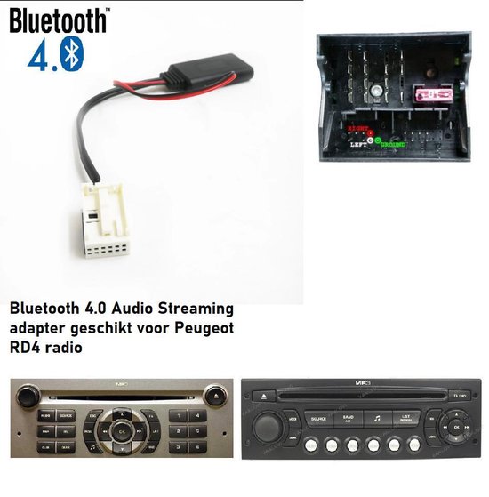 Bluetooth Adaptateur version avec Microphone pour Citroën, Peugeot avec le  système d'autoradio d'origine Blaupunkt / VDO / Bosch RD4