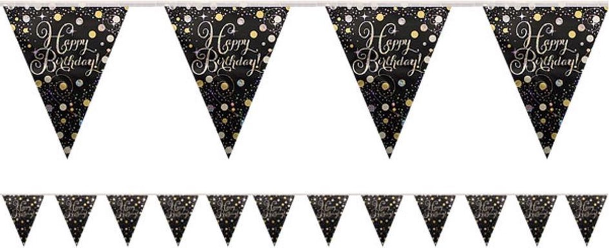 RIETHMULLER - Schitterende vlaggenlijn feest 4 m Happy Birthday