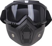 Bril en masker - Zwart - Motor - Scooter - Ski - Smoke design - Multifunctioneel