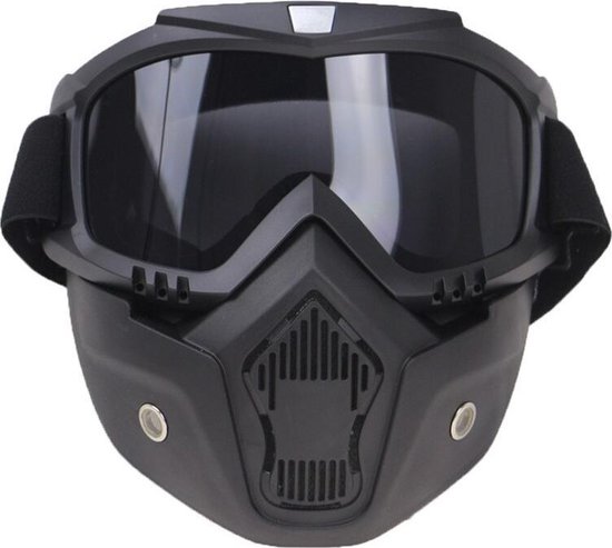Bezwaar beneden federatie Bril en masker - Zwart - Motor - Scooter - Ski - Smoke design -  Multifunctioneel | bol