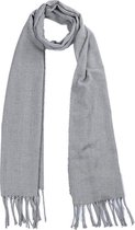Dielay - Sjaal met Franjes - 170x31 cm - Grijs