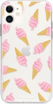 Fooncase Hoesje Geschikt voor iPhone 11 - Shockproof Case - Back Cover / Soft Case - Ice Ice Baby / Ijsjes / Roze ijsjes