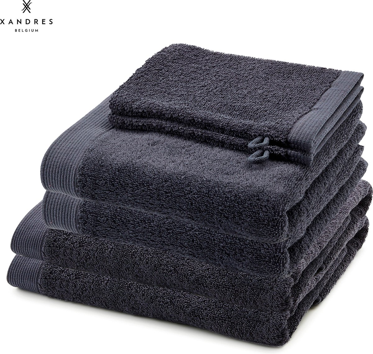 Set de serviettes Xandres - Gris - 2 serviettes de douche 70 x 140 - 2  serviettes de... | bol.com