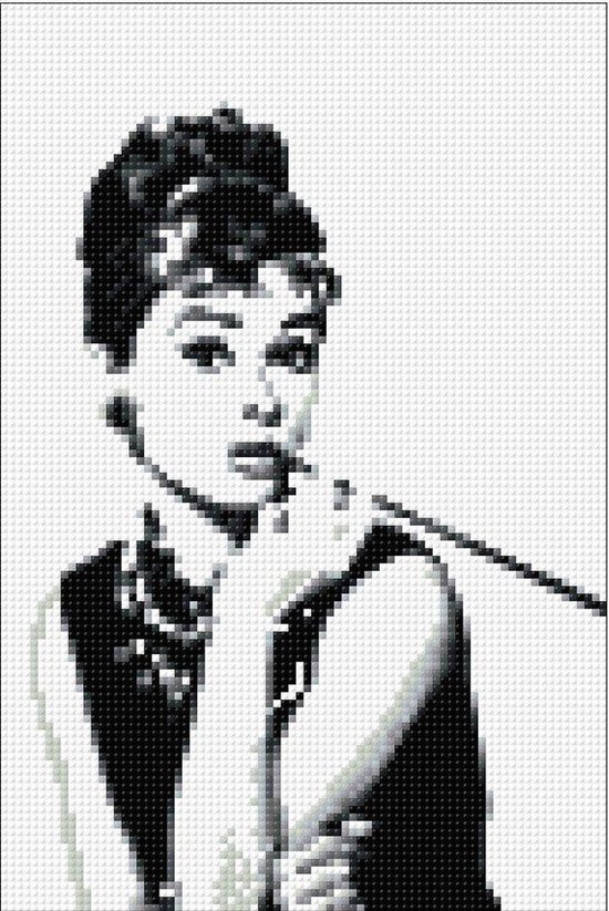 Diamond painting - AUDREY HEPBURN SCHWARZWEIß main image 0