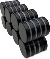 Brute Strength - Super sterke magneten - Rond - 25 x 5 mm - 40 Stuks | Zwart - Let op: Extra sterk - Neodymium magneet sterk - Voor koelkast - whiteboard