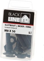 Hoenderdaal Slotbouten zwart m8X50 Verpakt per 5 stuks