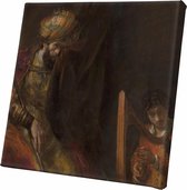 Saul en David | Rembrandt van Rijn  | 30 CM x 30 CM | Canvas | Foto op canvas | Oude Meesters