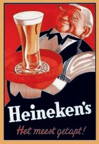 Wandbord - Heineken Het Meest Getapt - 20x30 cm