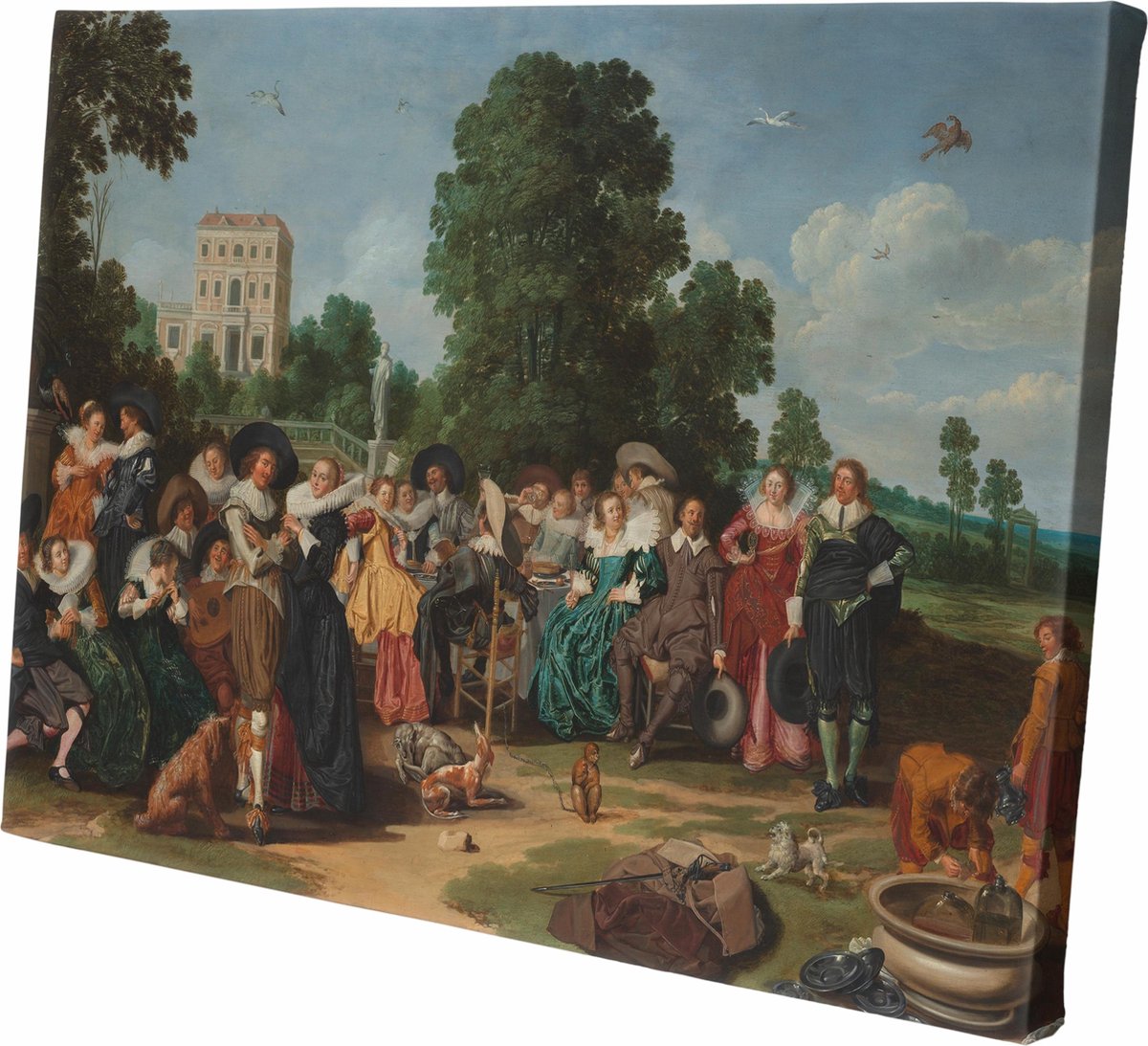 De buitenpartij | Dirck Hals | 90 CM x 60 CM | Canvas | Foto op canvas | Oude Meesters
