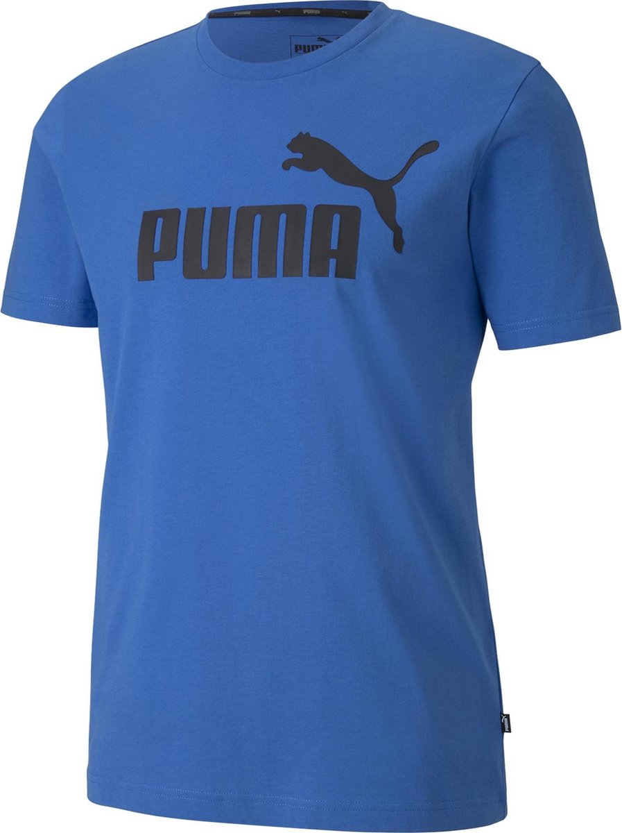 PUMA ESS Logo Tee Heren Shirt Palace Blauw