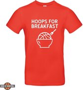 Hoops for Breakfast T-shirt - oranje - maat S