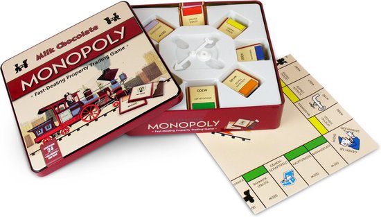 Monopoly Chocolade spel - in luxe Vintage bewaarblik - Monopoly