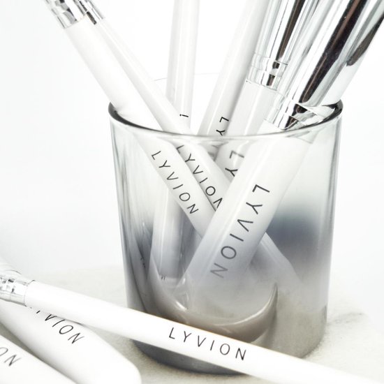 Make-up kwasten Geschenkset 10-delig Synthetisch haar - Wit en Zilver - LYVION