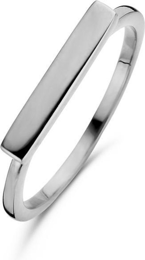 New Bling 9NB 0281 58 Zilveren Dames Ring met bar - 4 mm - maat 58 - Zilverkleurig