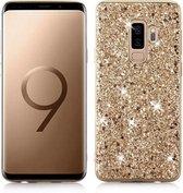 Luxe Glitter Back cover voor Samsung Galaxy S9 Plus - Goud - Bling Bling Hoesje - Hardcase - Glamour