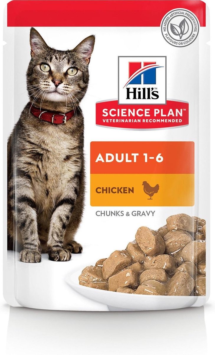 24x85g Feline Maaltijdzakjes Kip Hill's Science Plan Kattenvoer