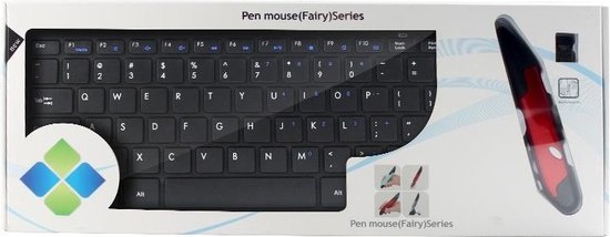 KM-808 2,4 GHz draadloos multimediatoetsenbord + draadloze optische penmuis met USB-ontvanger Set voor computer pc-laptop, willekeurige pen muis kleurbezorging (zwart)