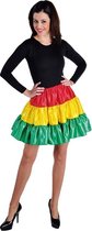 Magic By Freddy's - Brazilie & Samba Kostuum - Rock Around The Clock Volangen Rok Limburg Vrouw - Rood, Geel, Groen - XL - Carnavalskleding - Verkleedkleding