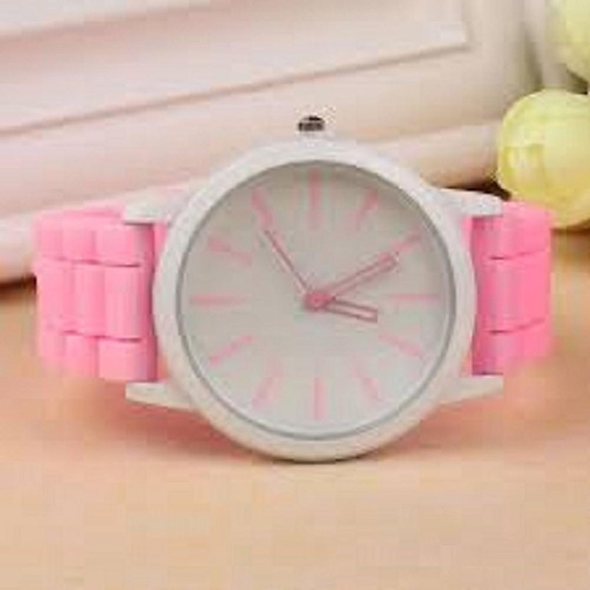Clockx - horloge - roze - wit - pink lady