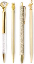Balpen set – set van 4 luxe balpennen – goud