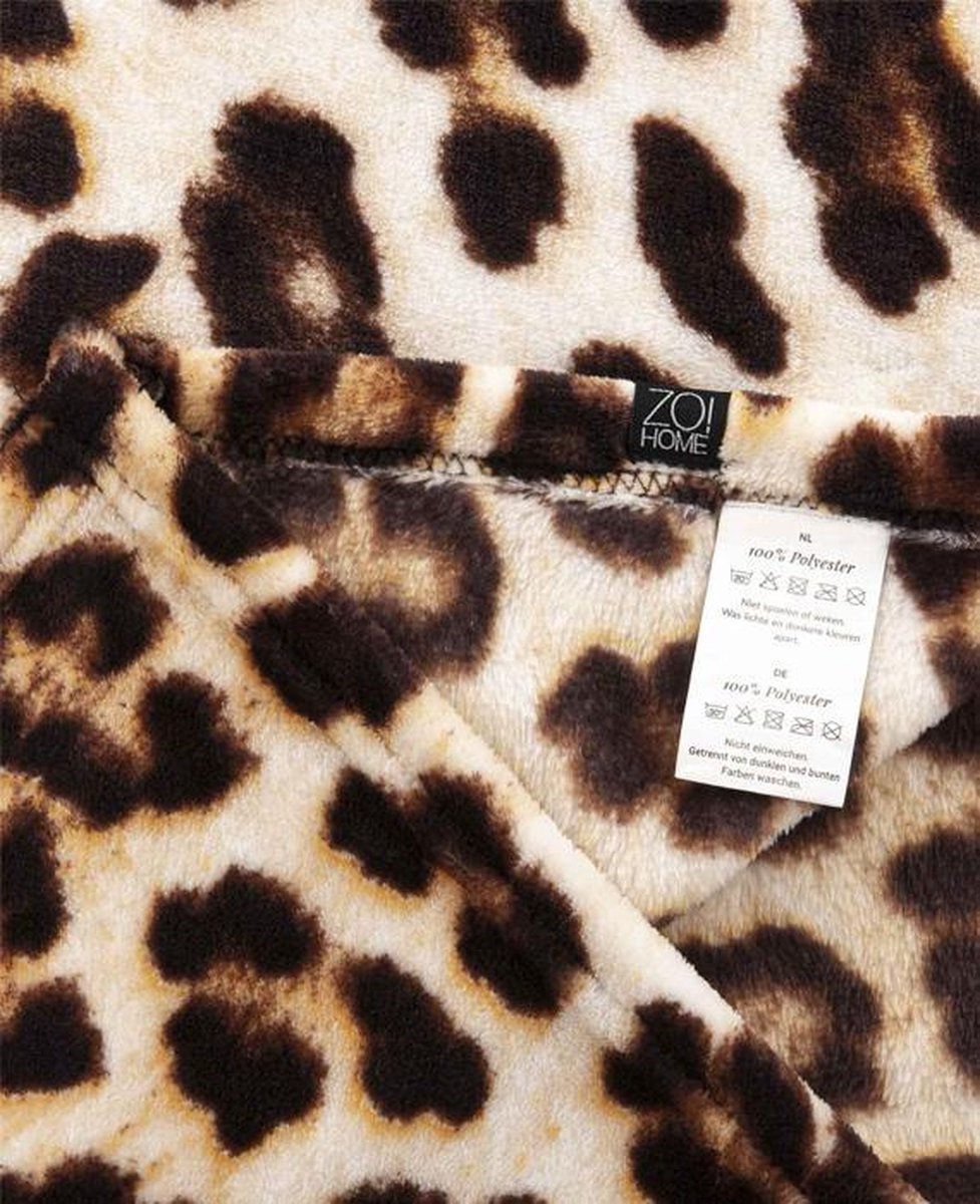Bellatio design Plaid - fleece deken - panter print - 120 x 160cm | Leen Bakker