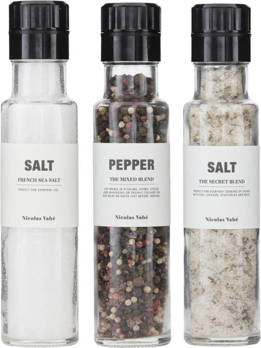 Nicolas Vahe - French Seasalt | Mixed Pepper Blend | Salt Secret Blend |  bol.com