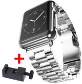 Metalen Armband Voor Apple Watch Series 4 & 5 44 MM of 42 MM Horloge Band Strap - iWatch Schakel Polsband RVS - Zilver Kleurig met Inkorter