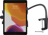 Shop4 - Geschikt voor iPad 10.2 (2019/2020/2021) Tafelhouder Flexibele Aluminium Nek Tablet houder Zwart