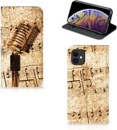 Stand Case Geschikt voor iPhone 11 Bladmuziek