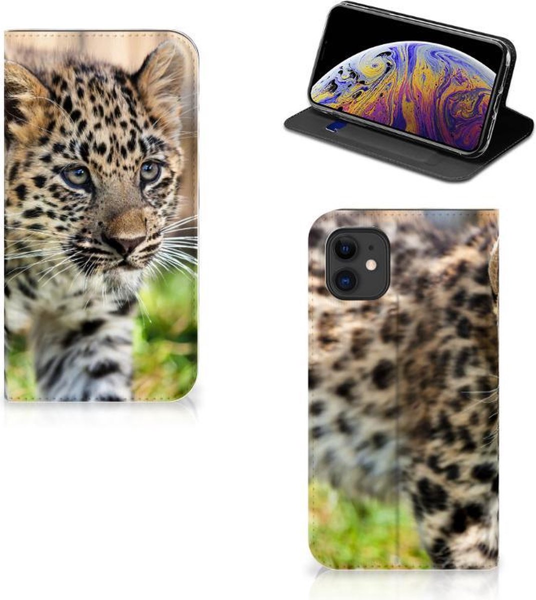 Standcase Hoesje voor Apple iPhone 11 Hoesje maken Baby Luipaard