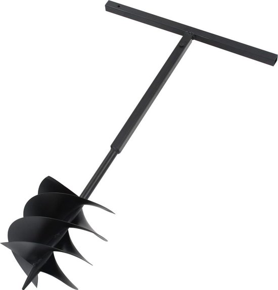 vidaXL - Grondboor - met - handgreep - 250 - mm - staal - zwart van VidaXL — afbeelding 2