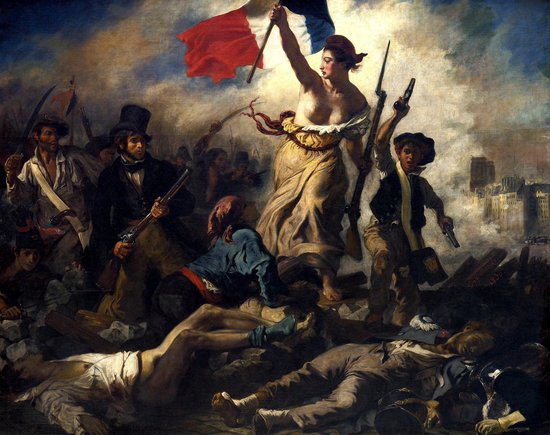 Poster Eugène Delacroix - De vrijheid leidt het volk - 50x70 cm - Franse Revolutie