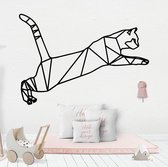Witte Geometrische tijger - kinderkamer - slaapkamer - muur decoratie - muursticker - kamer decoratie - afmeting: M 30x42 - Wit - Nr 202