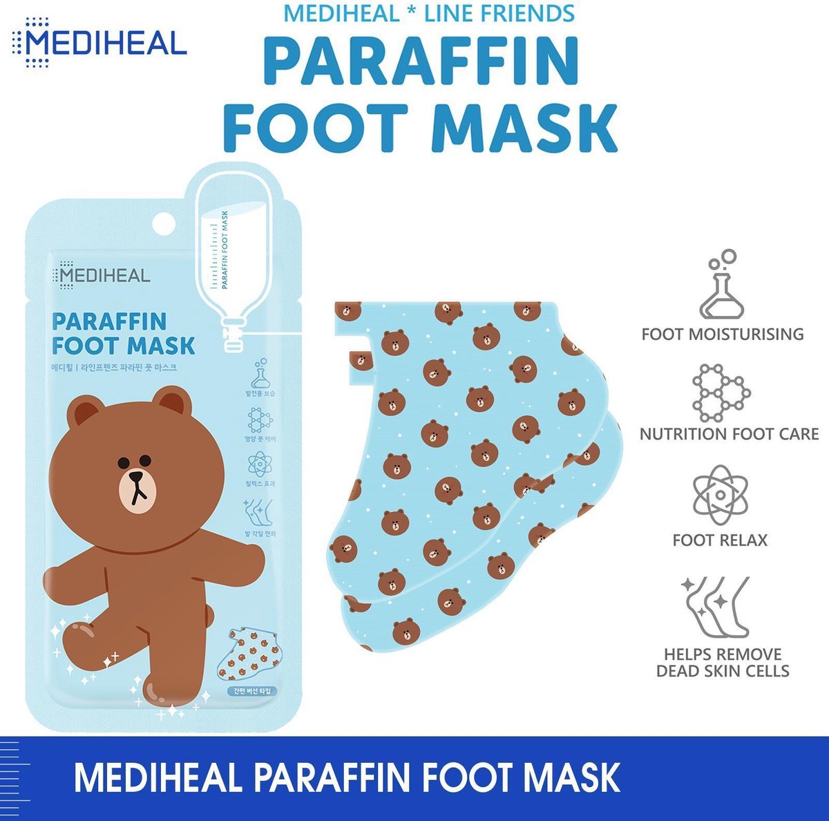 Parafin foot mask - 2x2 Voetenmaskers van Mediheal